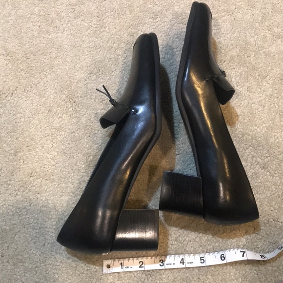 EASY SPIRIT Samurai Black Leather Block Heeled Tassel Loafers Slip On Shoe-10 - Picture 2 of 10